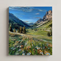 Hand-Painted Impasto Oil Art - "Sunlit Alpine Valley"