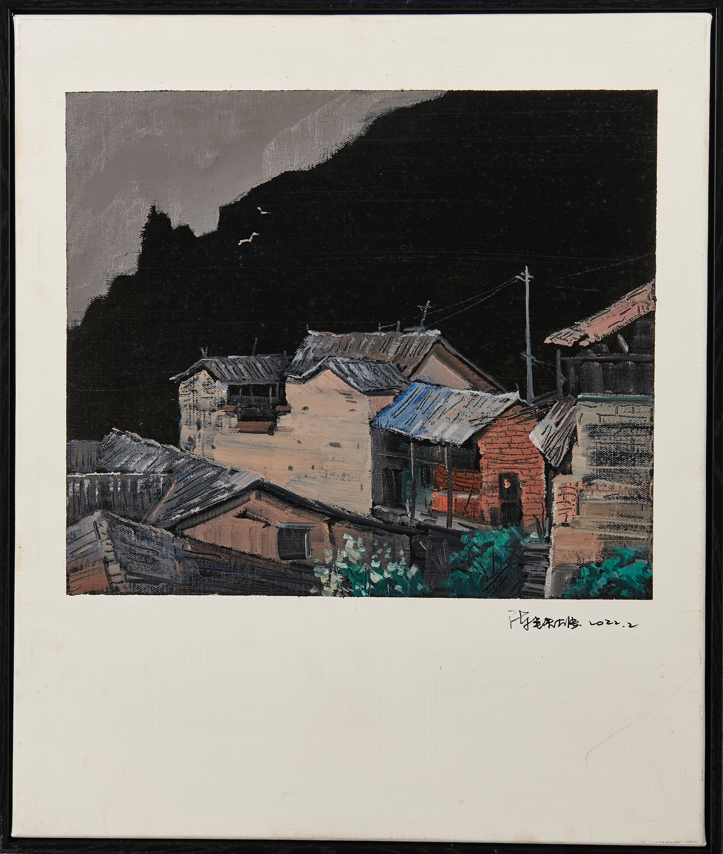 Old Village in the Mountain Hollow" Rural Landscape Oil Painting