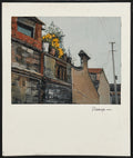 "Yellow Flowers on the Wall" Urban Landscape Oil Painting