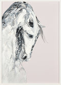 Blush & Flow: Ethereal White Horse | Original Hand-Poured Fluid Art Painting