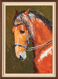 Golden Mane in the Breeze: Steadfast Elegance | Original Horse Portrait Oil Painting
