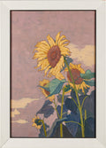 Born Towards the Sun: Blush & Gilded Gold | Original Sunflower Oil Painting
