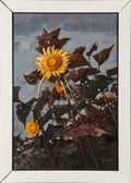 Flaming Sunflower: Pride Against the Wind | Original Impasto Sunflower Oil Painting