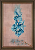 Azure Stone & Pine: Floating Elegance in Blush | Original Contemporary Chinese Oil Painting