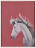 Scarlet Gale & White Steed: 2026 Year of the Horse Exclusive | Original White Horse Portrait Oil Painting