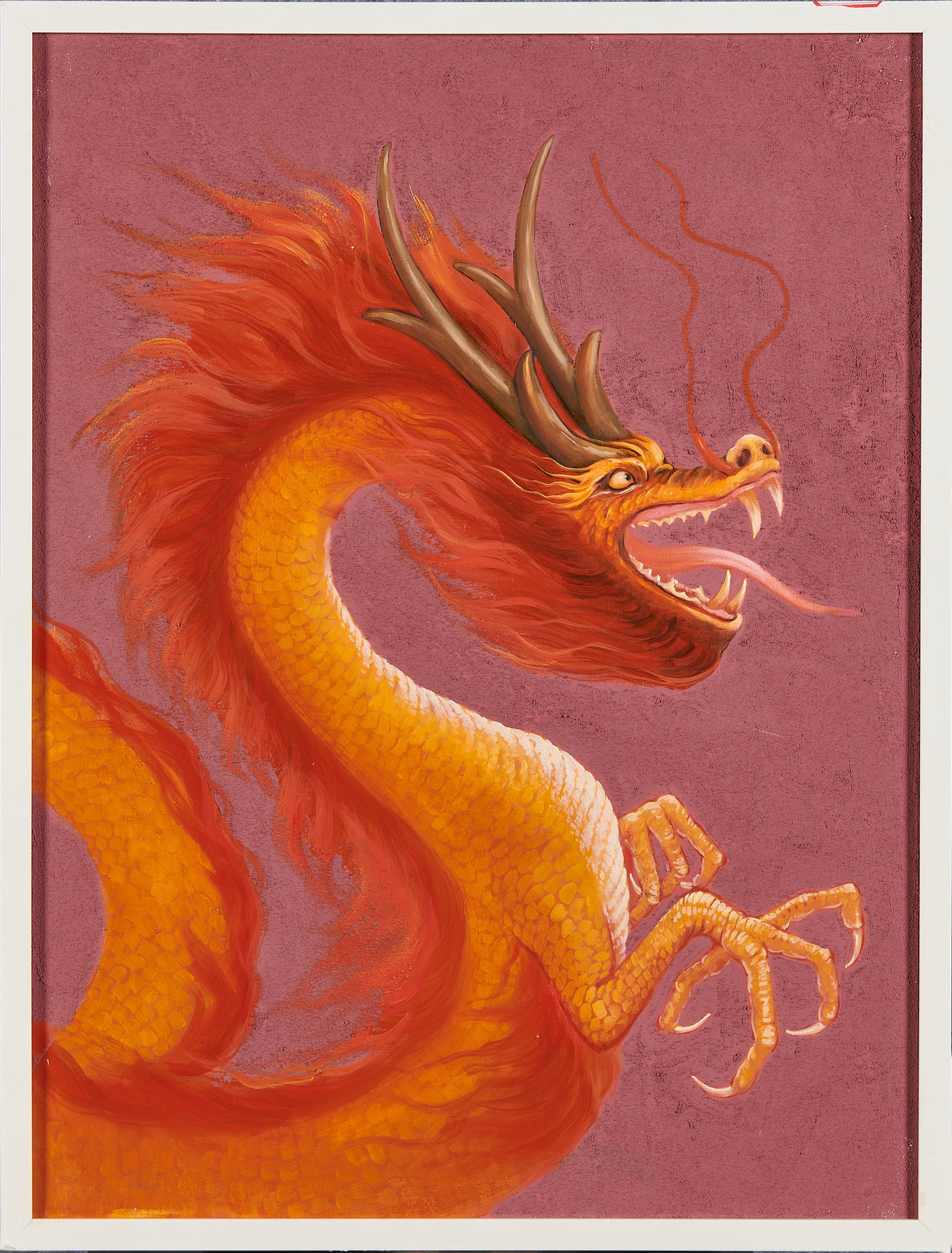 Crimson Imperial Dragon: Supreme Fortune | The Ultimate Masterpiece of LAI’s "Crimson Guardian Beasts Series" | Original Zodiac Dragon Oil Painting