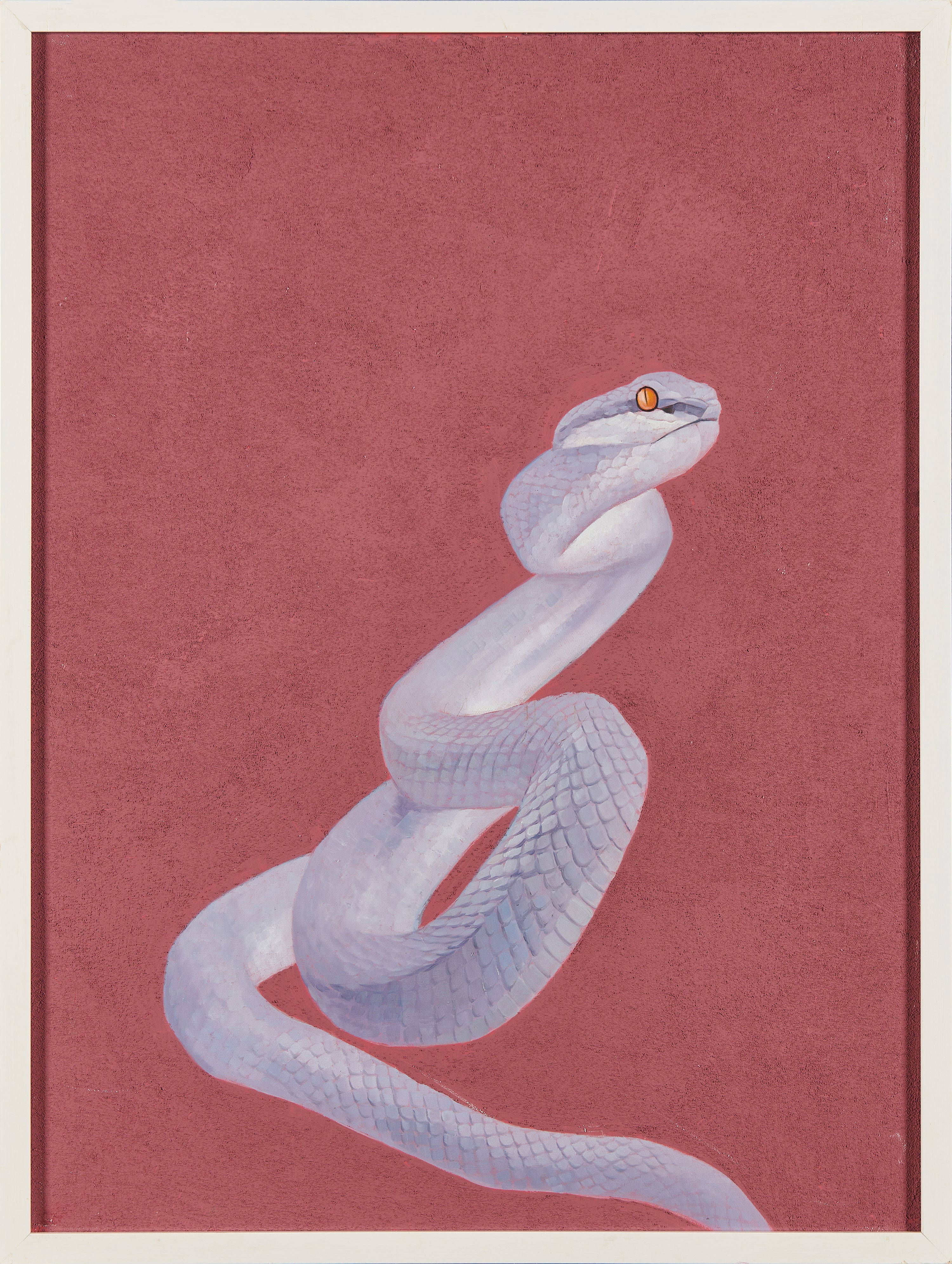 Crimson White Snake: Rebirth & Jade Prosperity | LAI’s "Crimson Guardian Beasts Series" | 2025 Year of the Snake Exclusive Oil Painting