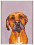 Dusty Pink & Warmth: The Devoted Guardian | LAI’s "Elegant Color Block Series" | Original Rhodesian Ridgeback Oil Painting
