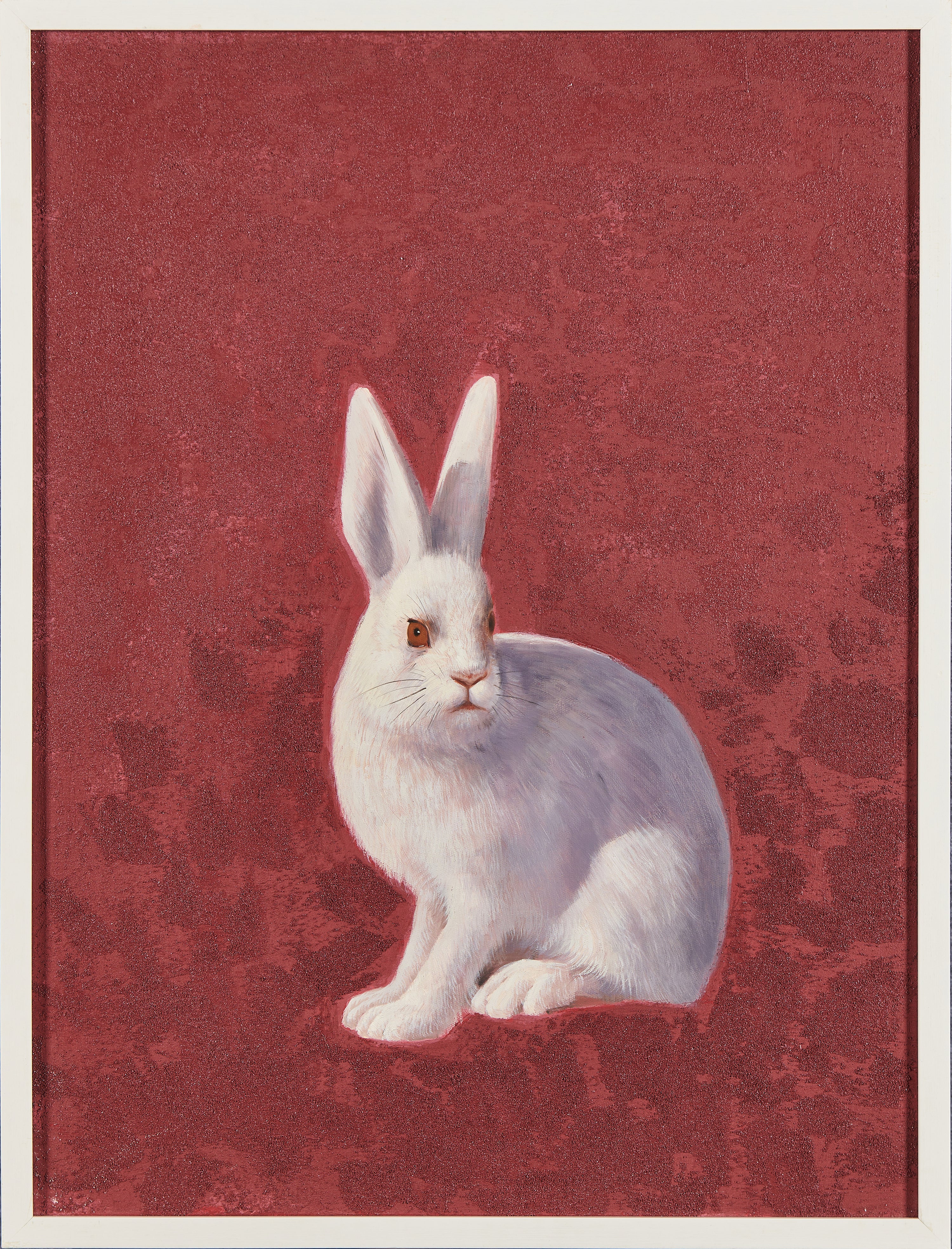 Crimson Jade Rabbit: Auspicious Completion | LAI’s "Crimson Guardian Beasts Series" | Final Zodiac Rabbit Oil Painting