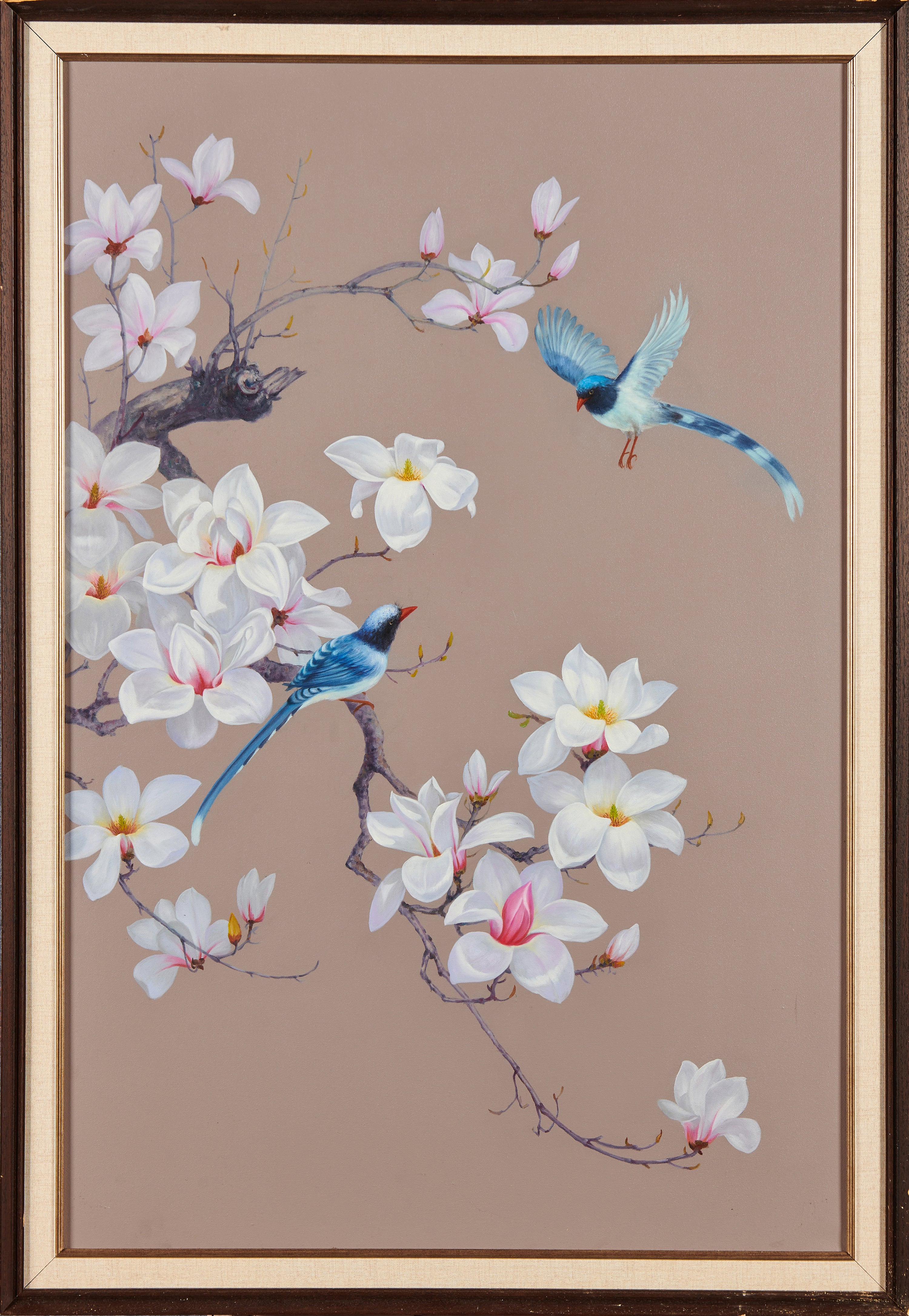 "Magnolia & Two Birds" Decorative Oil Painting