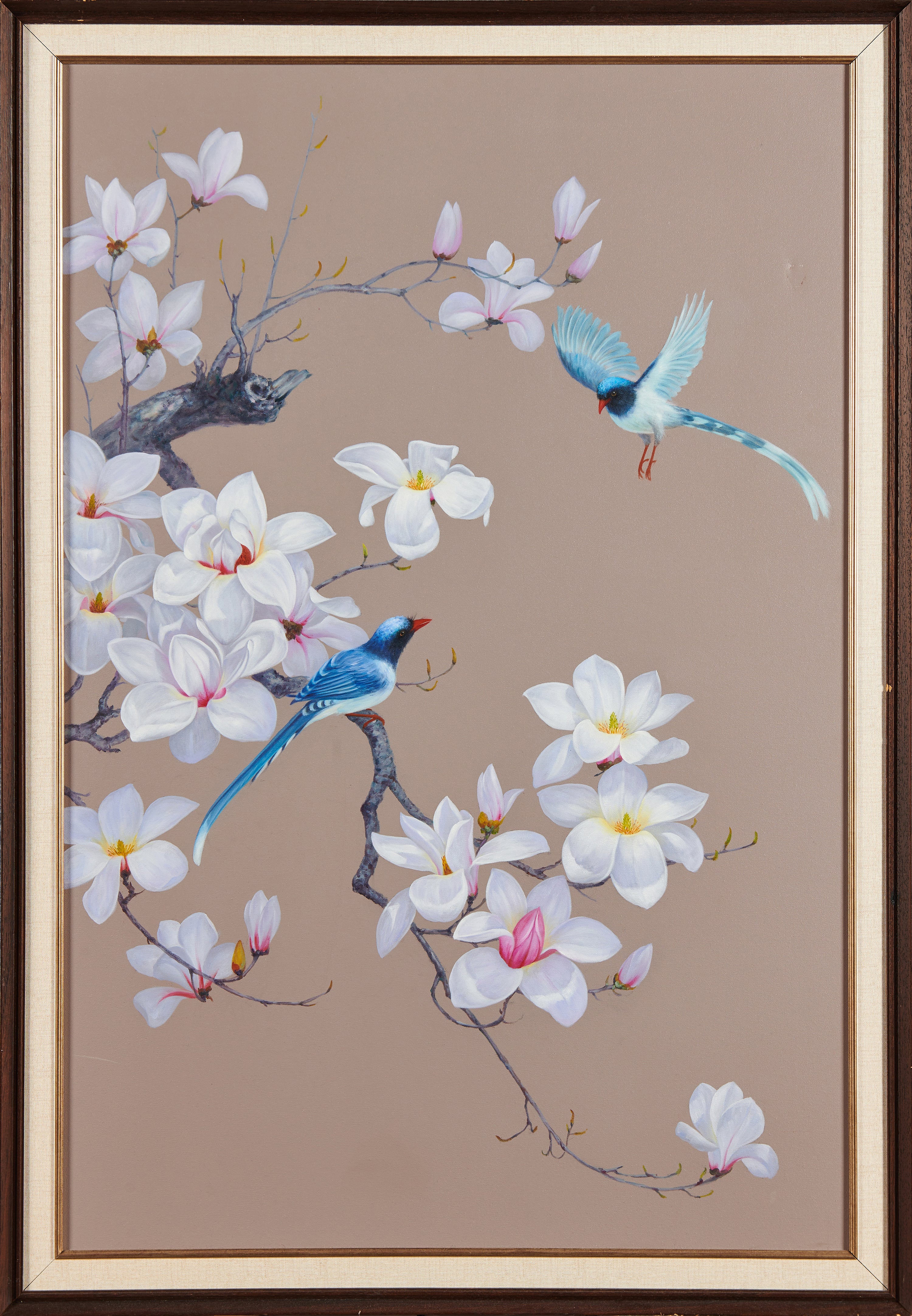"Magnolia & Two Birds" Decorative Oil Painting