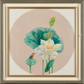 Lotus Breeze & Kingfisher Whisper | Original Flower & Bird Oil Painting