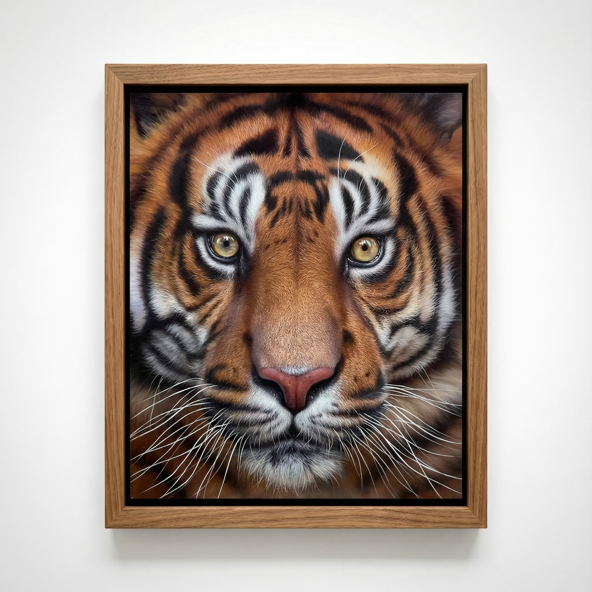 The King's Gaze Hyperrealistic Tiger Portrait Oil Painting